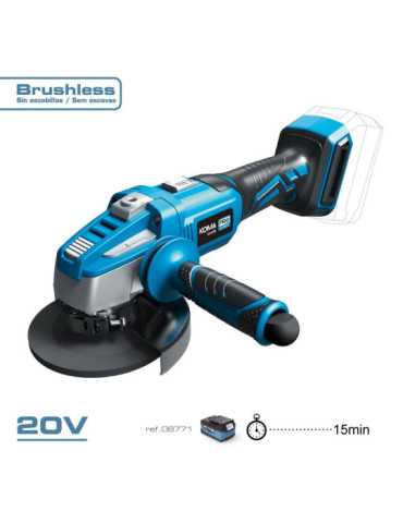 Amoladora Angular Brushless 20V Ø125 mm sin Batería Ni Cargador, 37,5 x 12 cm KOMA TOOLS 2