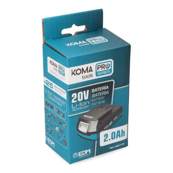 Batería Li-Ion 20 V 2.0 Ah 11,7 x 7,5 x 4,6 cm KOMA TOOLS