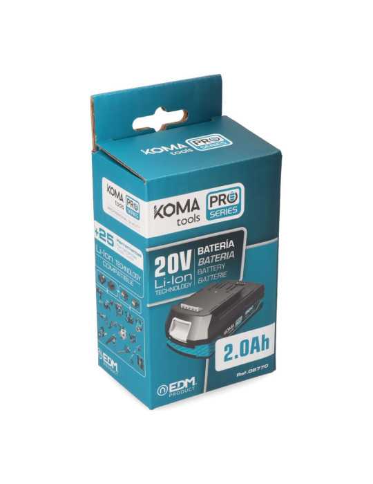 Batería Li-Ion 20 V 2.0 Ah 11,7 x 7,5 x 4,6 cm KOMA TOOLS