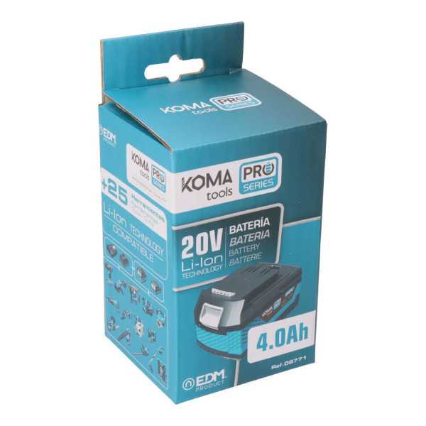 Batería Li-Ion 20 V 4.0 Ah 11,8 x 7,4 x 6,7 cm KOMA TOOLS