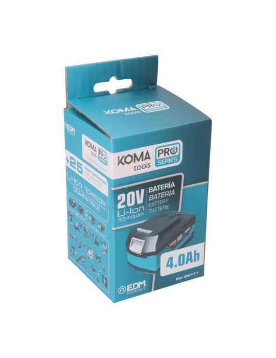 Batería Li-Ion 20 V 4.0 Ah 11,8 x 7,4 x 6,7 cm KOMA TOOLS