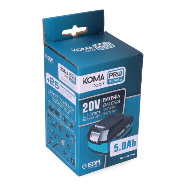 Batería Li-Ion 20 V 5.0 Ah 11,8 x 7,4 x 6,7 cm KOMA TOOLS
