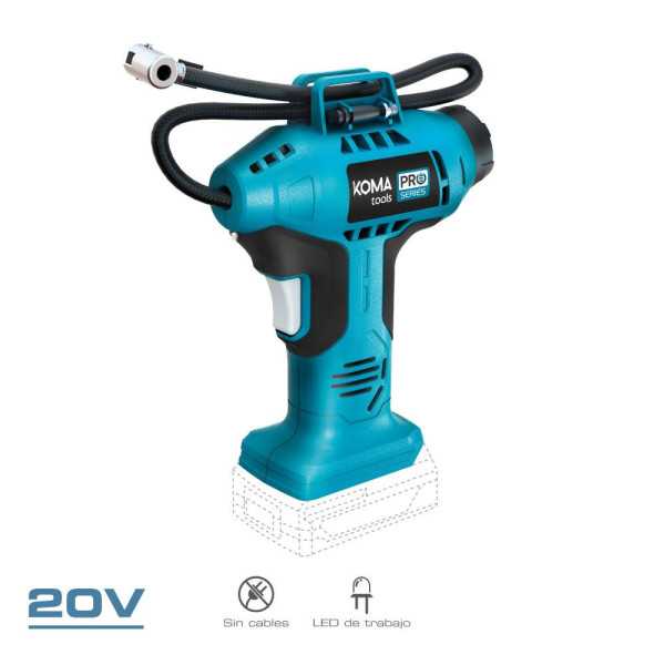 Compresor de Aire 20 V 11 bar, sin Batería Ni Cargador, 7,5 x 17,5 x 22,5 cm KOMA TOOLS