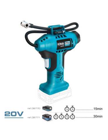Compresor de Aire 20 V 11 bar, sin Batería Ni Cargador, 7,5 x 17,5 x 22,5 cm KOMA TOOLS 2