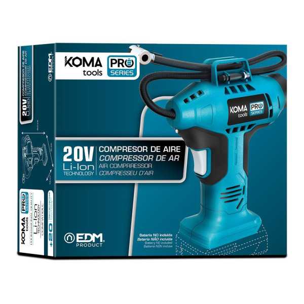 Compresor de Aire 20 V 11 bar, sin Batería Ni Cargador, 7,5 x 17,5 x 22,5 cm KOMA TOOLS