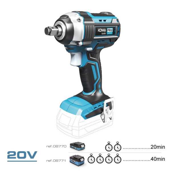 Llave de Impacto Brushless 20 V 280 Nm sin Batería Ni Cargador KOMA TOOLS