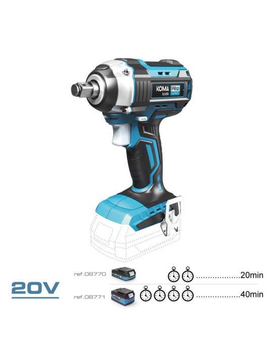 Llave de Impacto Brushless 20 V 280 Nm sin Batería Ni Cargador KOMA TOOLS