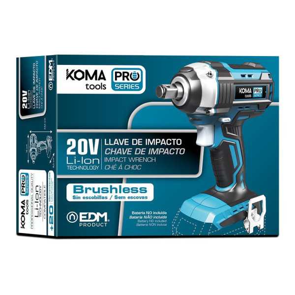 Llave de Impacto Brushless 20 V 280 Nm sin Batería Ni Cargador KOMA TOOLS