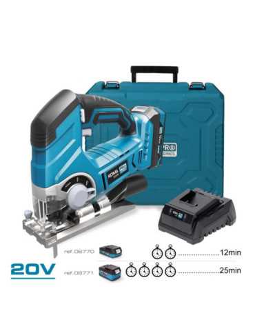 Kit Sierra de Calar 20 V con Bateria 2.0A y Cargador 08772. 23 x 21,5 cm KOMA TOOLS 2