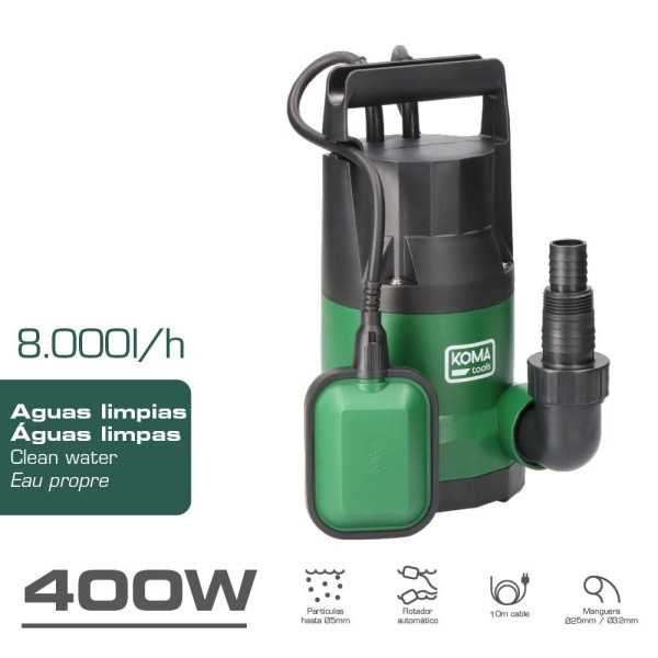 Bomba de Drenaje Aguas Limpias 400 W KOMA TOOLS