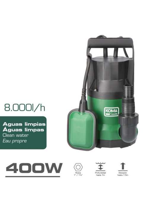 Bomba de Drenaje Aguas Limpias 400 W KOMA TOOLS