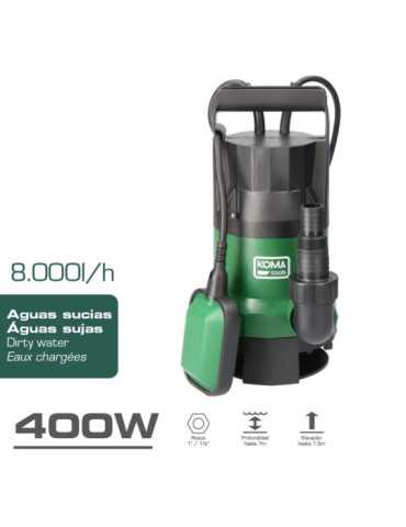 Bomba de Drenaje Aguas Sucias 400 W KOMA TOOLS 2