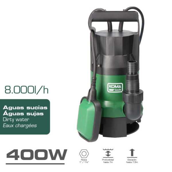 Bomba de Drenaje Aguas Sucias 400 W KOMA TOOLS