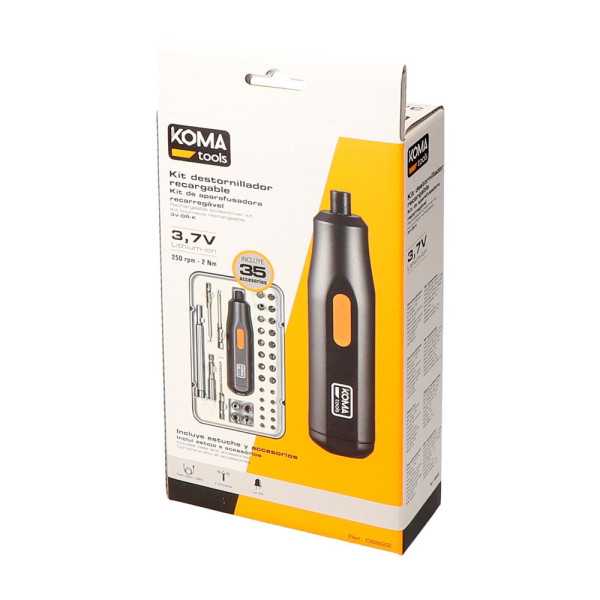 Kit Destornillador Recargable 3,7 V con 35 Accesorios KOMA TOOLS