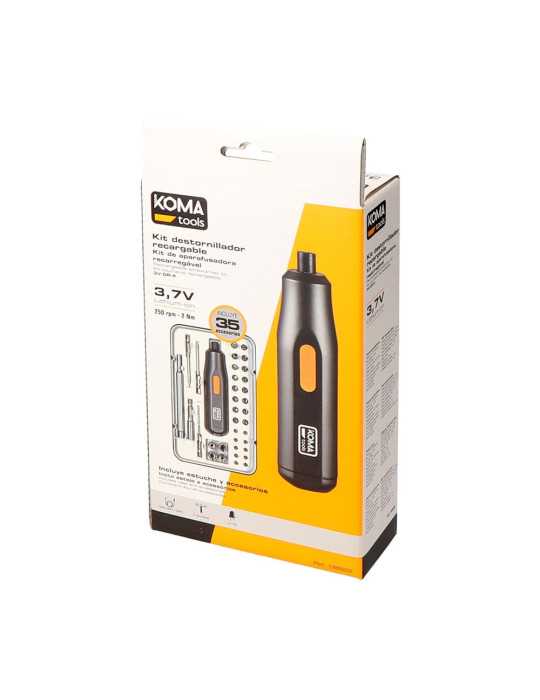 Kit Destornillador Recargable 3,7 V con 35 Accesorios KOMA TOOLS