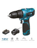 Kit Taladro Percutor 12 V con Accesorios, Batería 2.0Ah y Cargador KOMA TOOLS