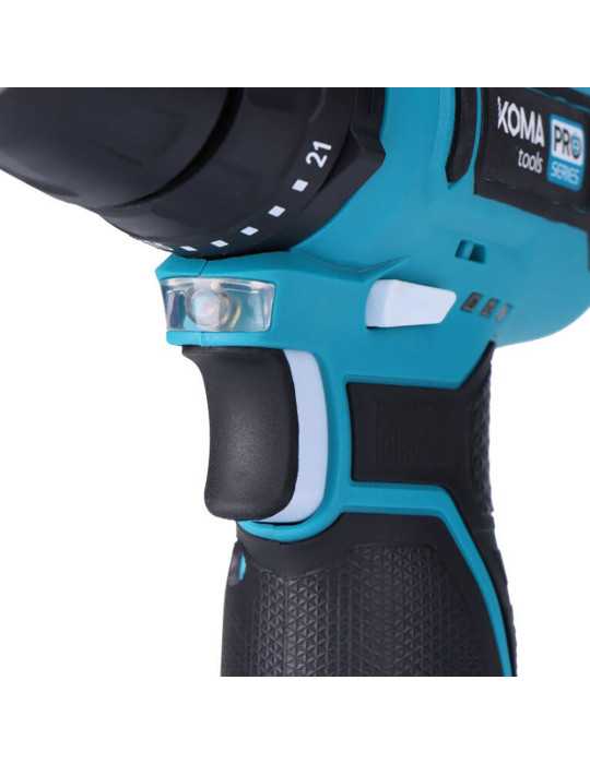 Kit Taladro Percutor 12 V con Accesorios, Batería 2.0Ah y Cargador KOMA TOOLS