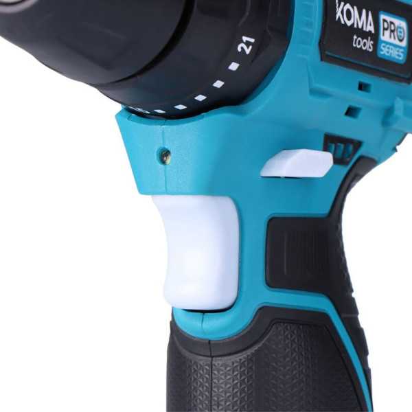 Kit Taladro Percutor Brushless 12 V con Accesorios, Batería 2.0Ah y Cargador KOMA TOOLS