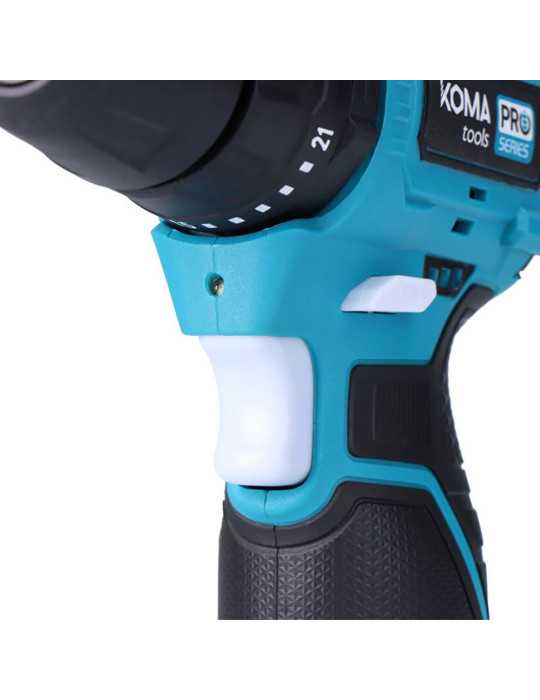 Kit Taladro Percutor Brushless 12 V con Accesorios, Batería 2.0Ah y Cargador KOMA TOOLS