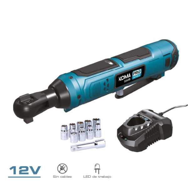 Kit Carraca 12 V con Accesorios, Bateria y Cargador KOMA TOOLS