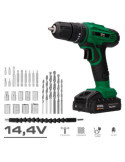 Kit Taladro Percutor Atornillador 14,4 V con 28 Accesorios, Batería 1500 mAh y Cargador KOMA TOOLS