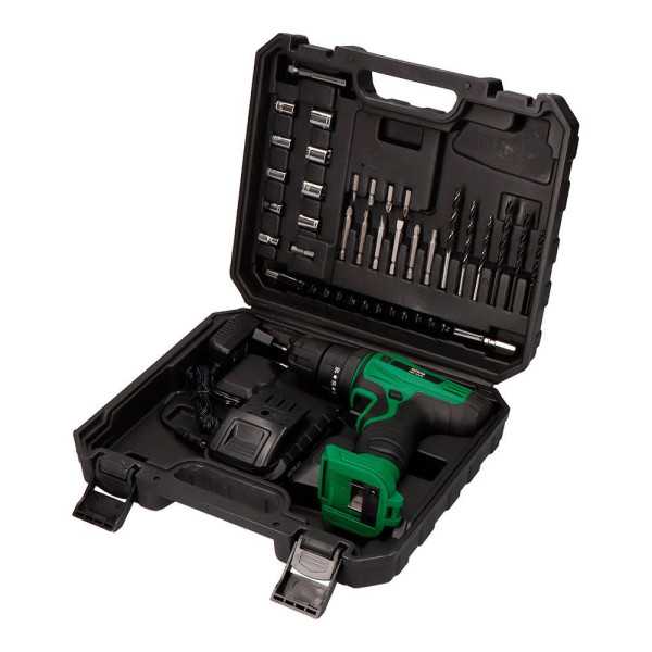 Kit Taladro Percutor Atornillador 14,4 V con 28 Accesorios, Batería 1500 mAh y Cargador KOMA TOOLS
