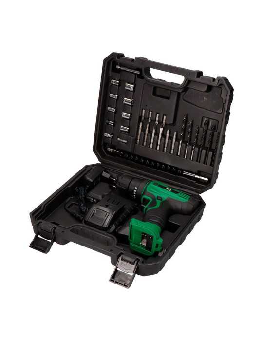 Kit Taladro Percutor Atornillador 14,4 V con 28 Accesorios, Batería 1500 mAh y Cargador KOMA TOOLS