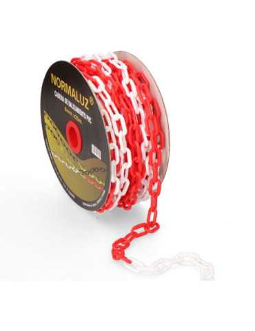 Cadena Plastico Blanca y Roja, 25M NORMALUZ 2