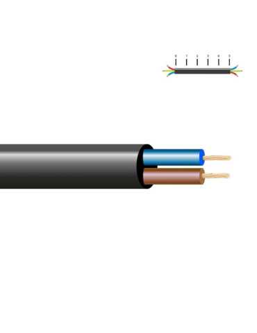 Lote de 100 Unidades Manguera Tubular H03VV-F 2 x 0,50 mm², Negra EURO/m SEDILES