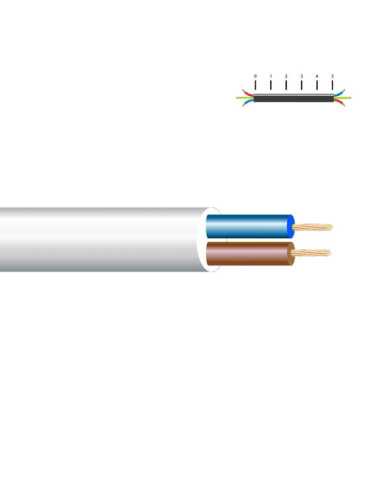 Lote de 100 Unidades Manguera Tubular H05VV-F 2 x 0,75 mm², Blanca EURO/m SEDILES