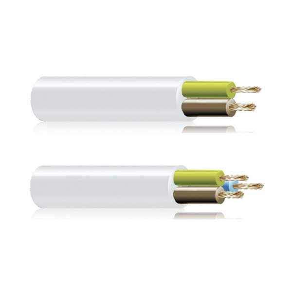 Lote de 100 Unidades Manguera Tubular H05VV-F 2 x 0,75 mm², Blanca EURO/m SEDILES
