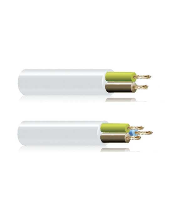 Lote de 100 Unidades Manguera Tubular H05VV-F 2 x 0,75 mm², Blanca EURO/m SEDILES