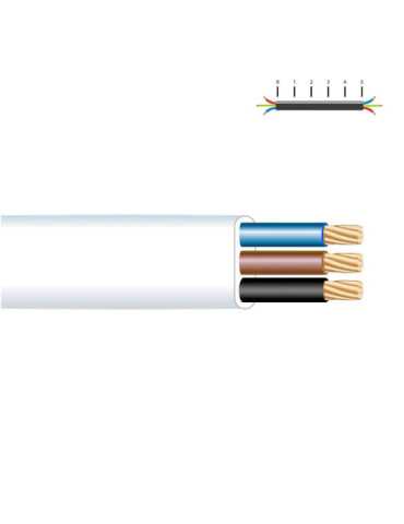 Lote de 100 Unidades Manguera Plana 3 x 1,50 mm² Blanca EURO/m SEDILES