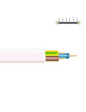 Lote de 100 Unidades Manguera Tubular H05VV-F 3 G 0,75 mm², Blanca EURO/m SEDILES