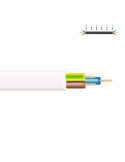 Lote de 100 Unidades Manguera Tubular H05VV-F 3 G 1,00 mm², Blanca EURO/m SEDILES