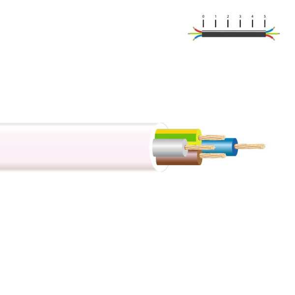 Lote de 100 Unidades Manguera Tubular H05VV-F 4 G 1,00 mm², Blanca EURO/m SEDILES