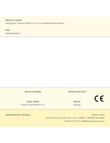 Lote de 200 Unidades Manguera Tubular Fror 2 x 0,75 mm² Transparente EURO/m KOALA COMPONENTS 2