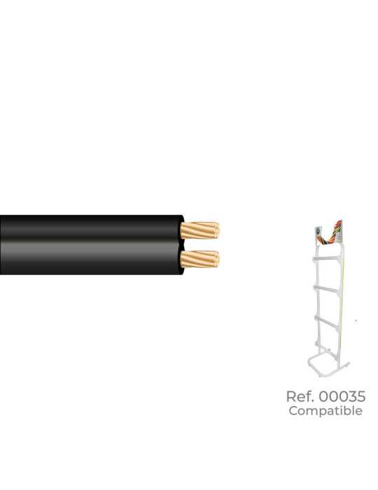 Lote de 100 Unidades Cable Paralelo Negro Audio 2 x 0,75 mm EURO/m (Bobina Pequeña Ø180x60mm) SEDILES