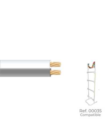 Lote de 100 Unidades Cable Paralelo Blanco y Gris Audio 2 x 0,75 mm EURO/m (Bobina Pequeña Ø180x60mm) SEDILES