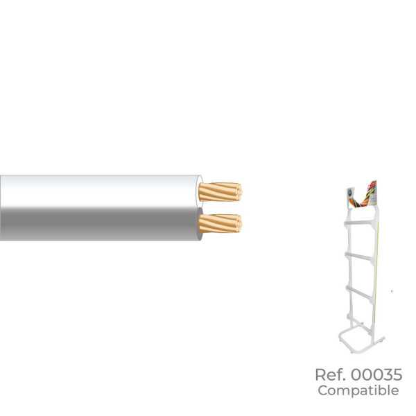 Lote de 100 Unidades Cable Paralelo Blanco y Gris Audio 2 x 0,75 mm EURO/m (Bobina Pequeña Ø180x60mm) SEDILES
