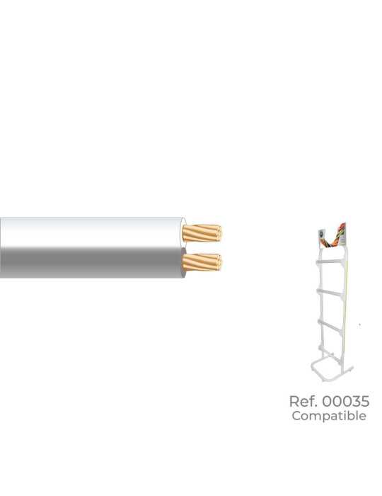 Lote de 100 Unidades Cable Paralelo Blanco y Gris Audio 2 x 0,75 mm EURO/m (Bobina Pequeña Ø180x60mm) SEDILES
