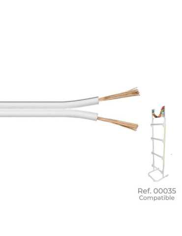 Lote de 100 Unidades Cable Paralelo Blanco y Gris Audio 2 x 1,50 mm EURO/m (Bobina Pequeña Ø200x80mm) SEDILES