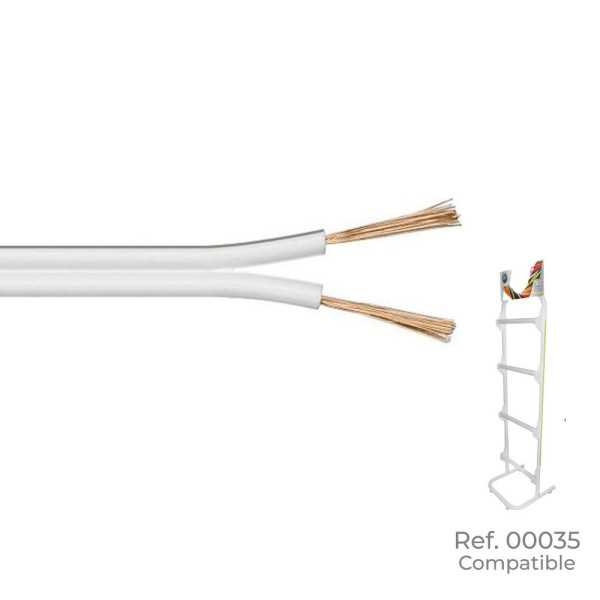 Lote de 100 Unidades Cable Paralelo Blanco y Gris Audio 2 x 1,50 mm EURO/m (Bobina Pequeña Ø200x80mm) SEDILES