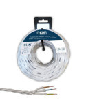 Carrete Cable Paralelo Textil Trenzado H07V-k 3 G 2,50 mm² Blanco, 5 m EDM