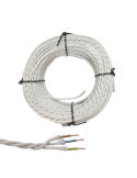 Lote de 100 Unidades Cable Paralelo Textil Trenzado H05V-K 3 G 1,00 mm² Blanco EURO/m EDM