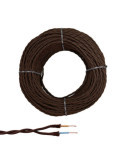 Lote de 100 Unidades Cable Paralelo Textil Trenzado H05V-K 2 x 1,00 mm² Marrón EURO/m EDM