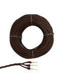 Lote de 100 Unidades Cable Paralelo Textil Trenzado H05V-K 3 G 1,00 mm² Marrón EURO/m EDM