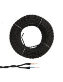 Lote de 100 Unidades Cable Paralelo Textil Trenzado H05VV-F 2 x 1,50 mm² Negro EURO/m EDM