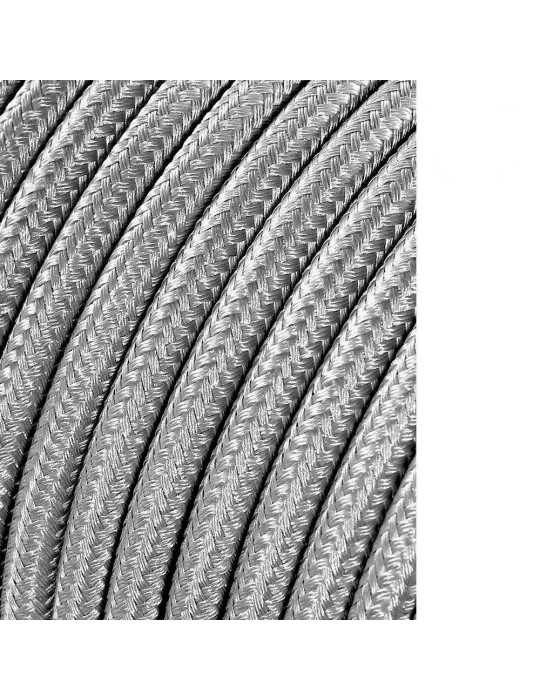 Lote de 25 Unidades Carrete Cable Cordón Tubular H03VV-F 2 x 0,75 mm² Plata, 25 m EDM