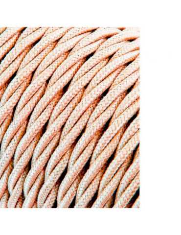 Lote de 25 Unidades Carrete Cable Textil Trenzado H03VV-F 2 x 0,75 mm² Beige, 25 m EDM